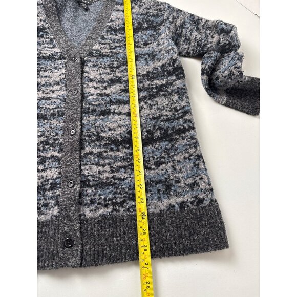 Athleta Sz SP Westlake Textured Cardigan Sweater Gray Fog Camo Fine Merino Wool - Picture 7 of 8